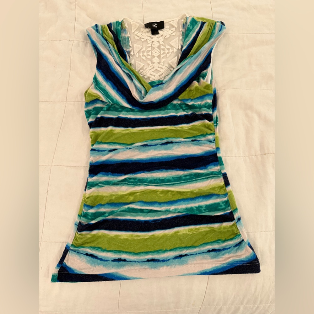 Striped Blue and Green sleeveless top